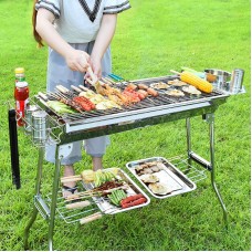  Portable BBQ Large Foldable Charcoal Grill For Outdoor Grilling, Picnic, Patio And Backyard Barbecue with Carry Bag